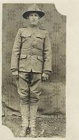  World War I photo of Walter Brown in uniform. Walter was the son of John Brown and Adella Speed Brown who homesteaded in Washita County, OK near the Speed and Turner families.